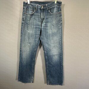 Levis 559 Jeans Mens 32 Medium Wash Cotton Distressed Relaxed Fit Frayed Hems